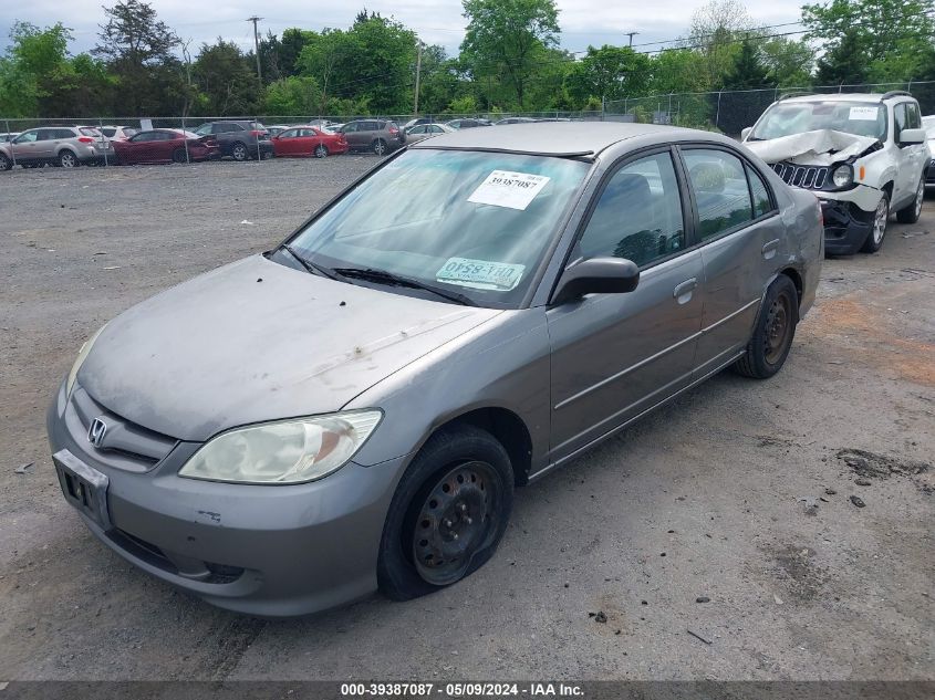 2004 Honda Civic Lx VIN: 2HGES16564H503351 Lot: 39387087