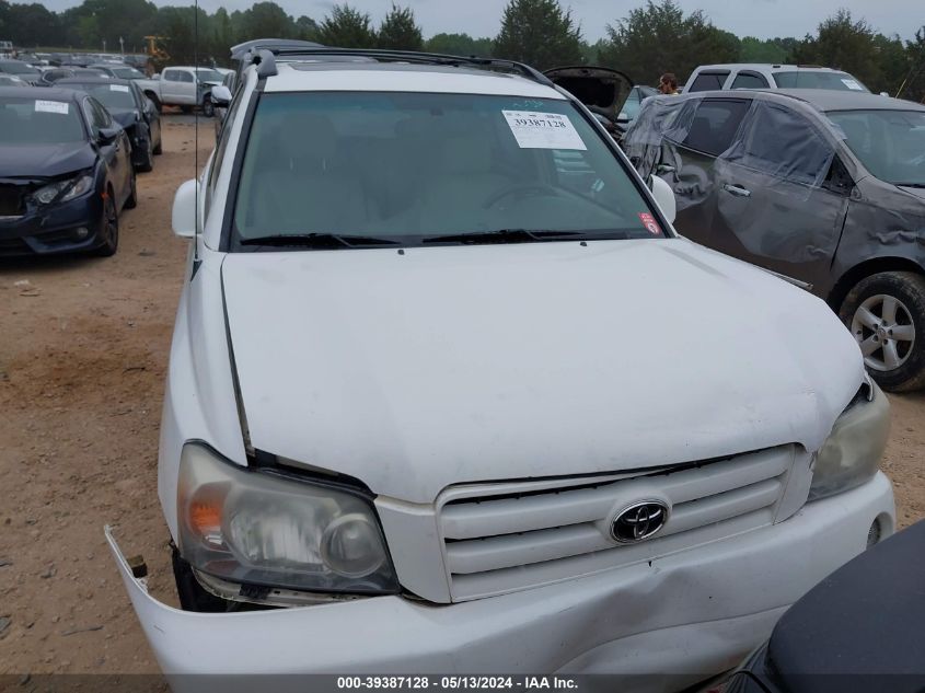 2007 Toyota Highlander V6 VIN: JTEGP21A670142355 Lot: 39387128