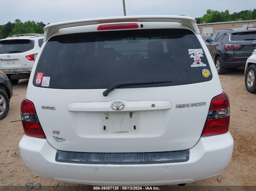 2007 Toyota Highlander V6 VIN: JTEGP21A670142355 Lot: 39387128