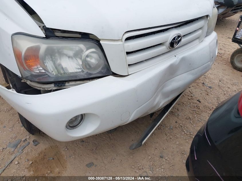 2007 Toyota Highlander V6 VIN: JTEGP21A670142355 Lot: 39387128