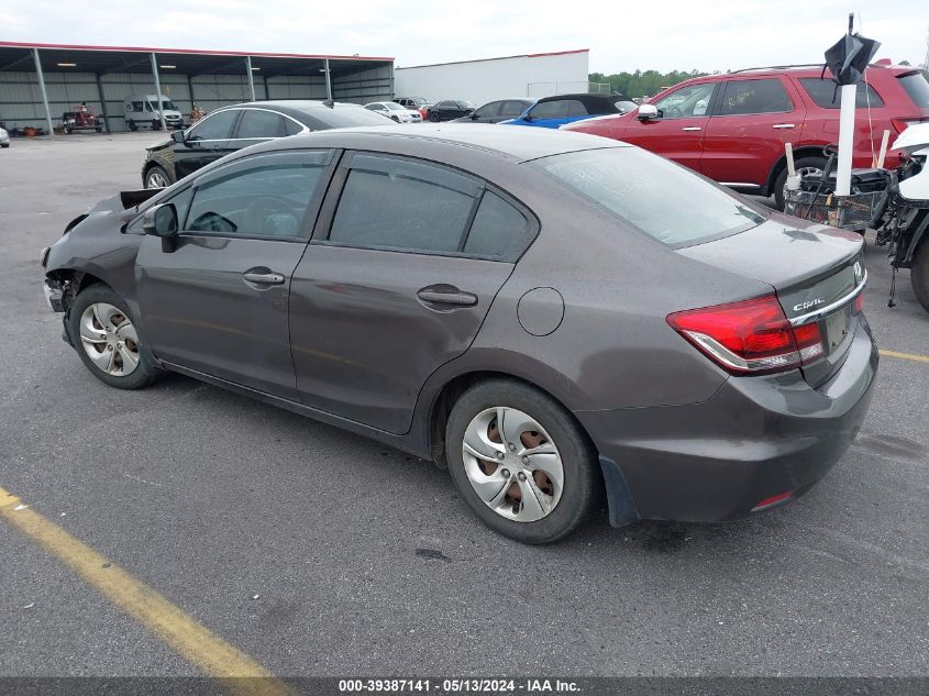 2013 Honda Civic Lx VIN: 2HGFB2F50DH567959 Lot: 39387141