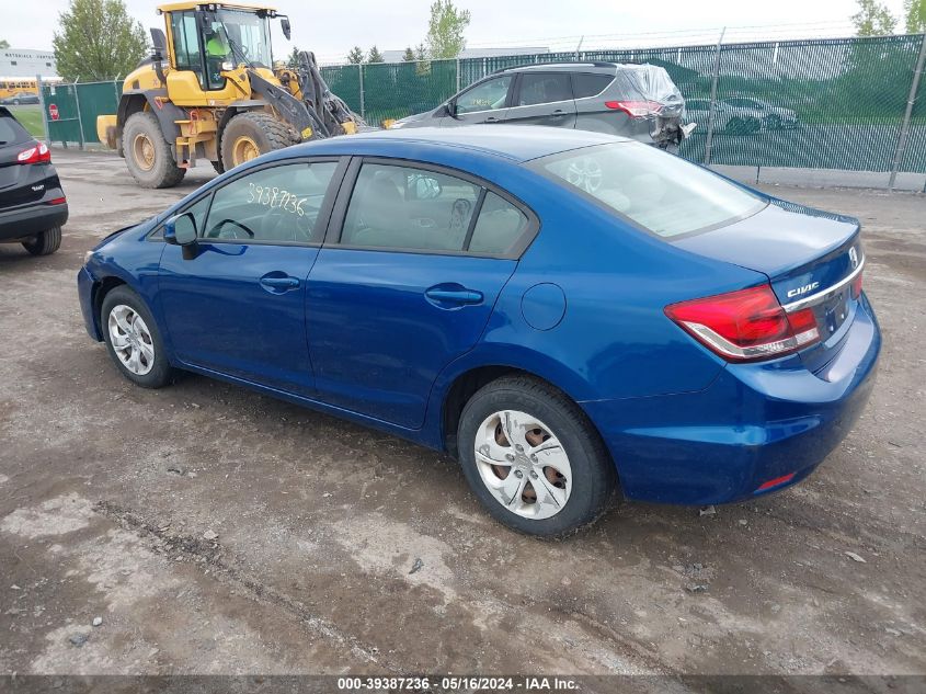 2013 Honda Civic Lx VIN: 2HGFB2F57DH560782 Lot: 39387236