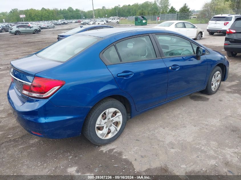 2013 Honda Civic Lx VIN: 2HGFB2F57DH560782 Lot: 39387236