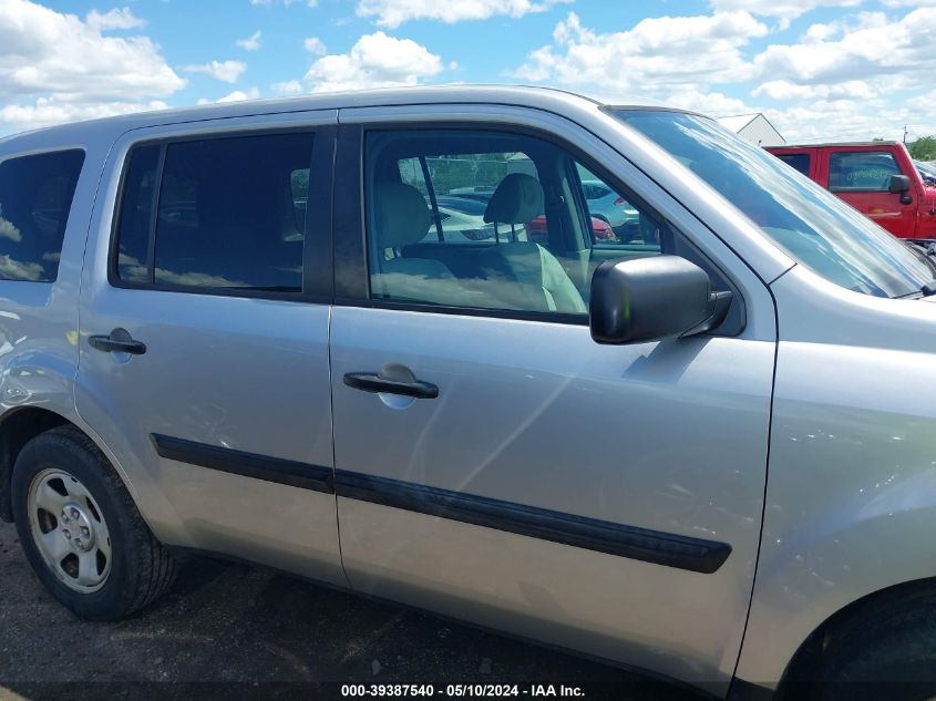 2015 Honda Pilot Lx VIN: 5FNYF4H21FB028642 Lot: 39387540