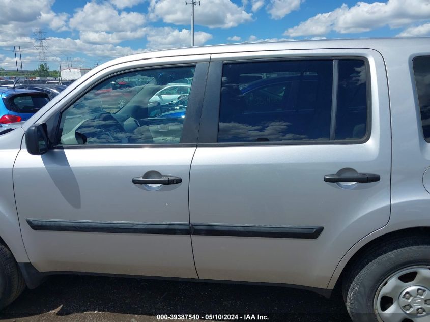 2015 Honda Pilot Lx VIN: 5FNYF4H21FB028642 Lot: 39387540