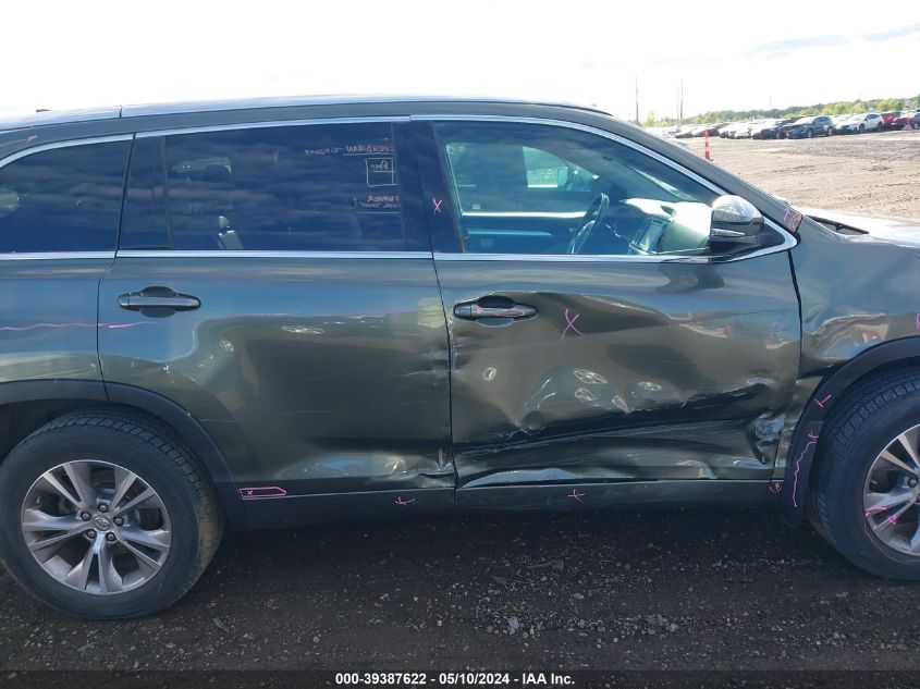 2014 Toyota Highlander Xle V6 VIN: 5TDJKRFH1ES015238 Lot: 39387622