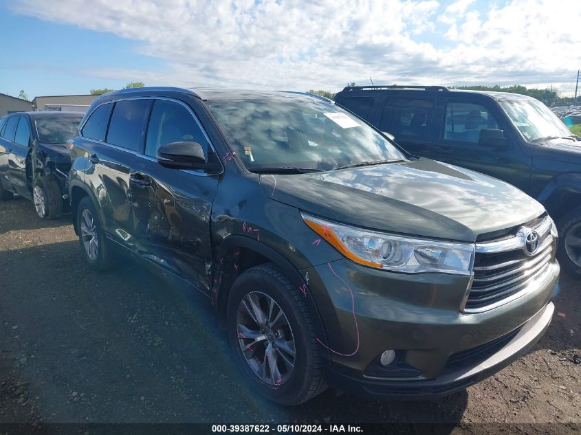 2014 Toyota Highlander Xle V6 VIN: 5TDJKRFH1ES015238 Lot: 39387622