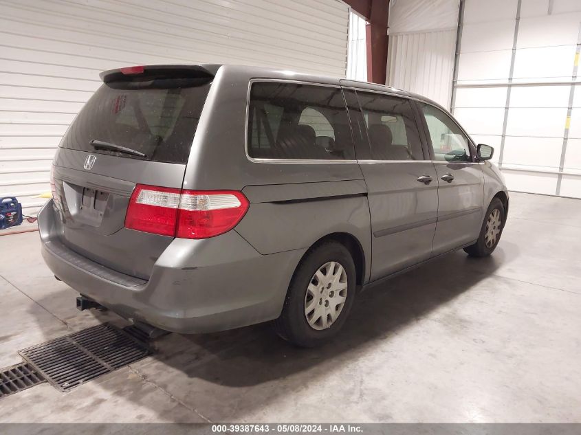 2007 Honda Odyssey Lx VIN: 5FNRL38267B096783 Lot: 39387643