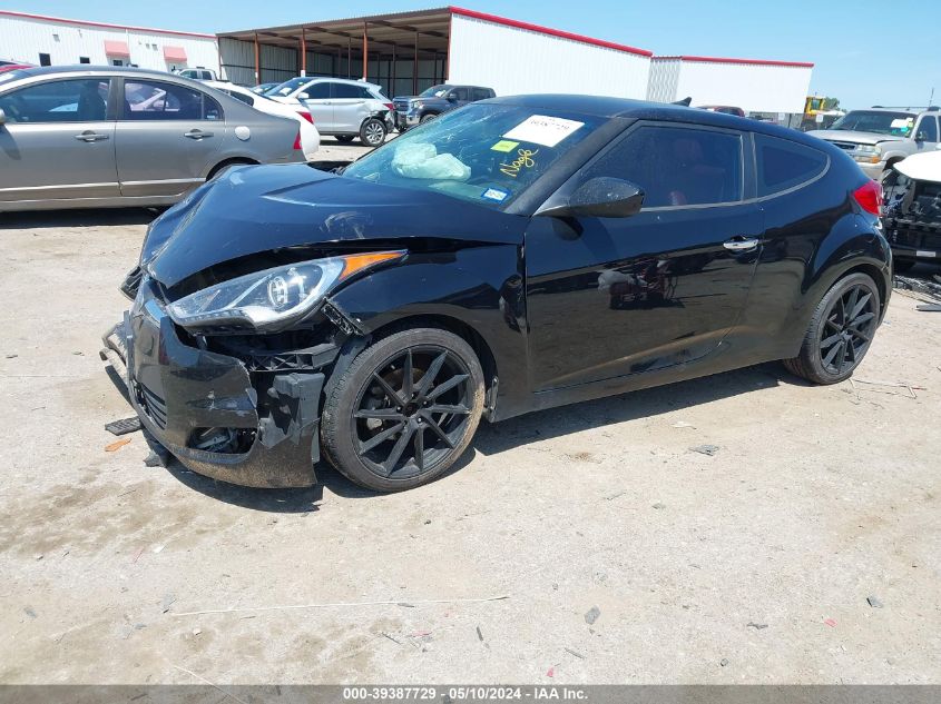 2014 Hyundai Veloster Re:flex W/Red VIN: KMHTC6AD2EU213844 Lot: 39387729