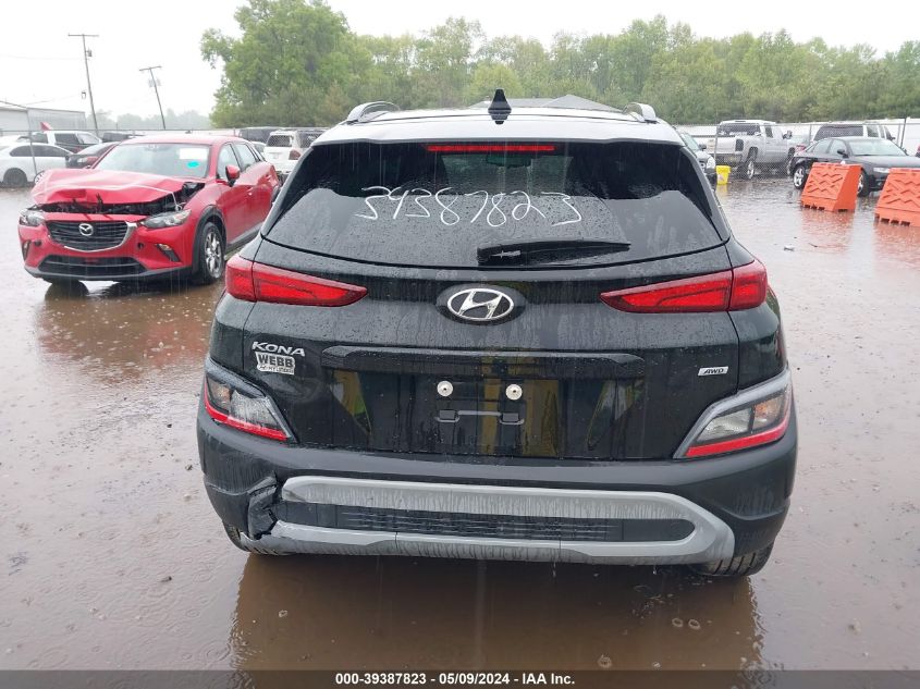 2022 Hyundai Kona Sel VIN: KM8K6CAB0NU873171 Lot: 39387823