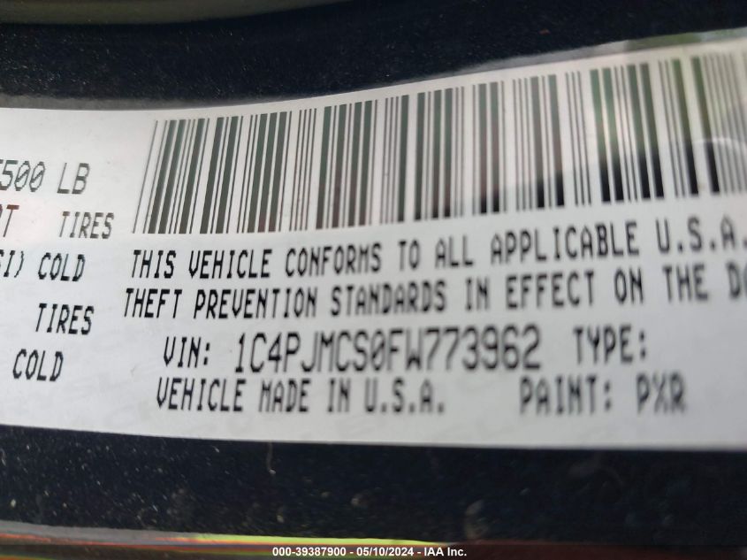 2015 Jeep Cherokee Latitude VIN: 1C4PJMCS0FW773962 Lot: 39387900