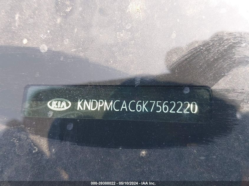 KNDPMCAC6K7562220 2019 Kia Sportage Lx