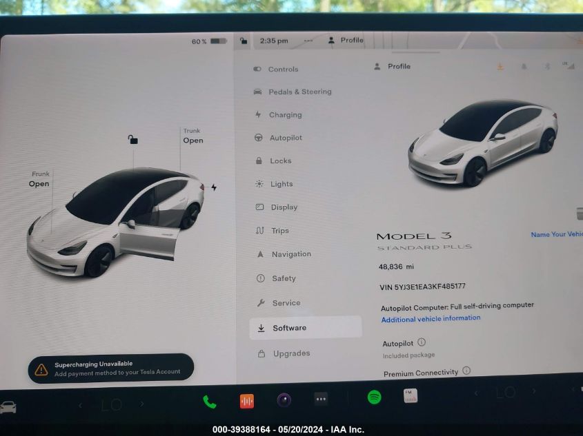 2019 TESLA MODEL 3 LONG RANGE/MID RANGE/STANDARD RANGE/STANDARD RANGE PLUS - 5YJ3E1EA3KF485177