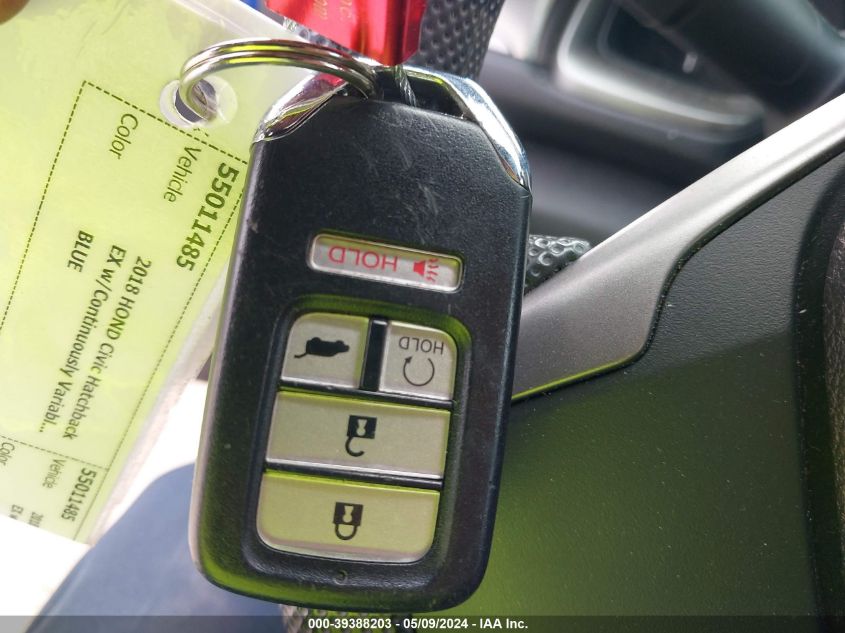 2018 Honda Civic Ex VIN: SHHFK7H56JU430081 Lot: 39388203