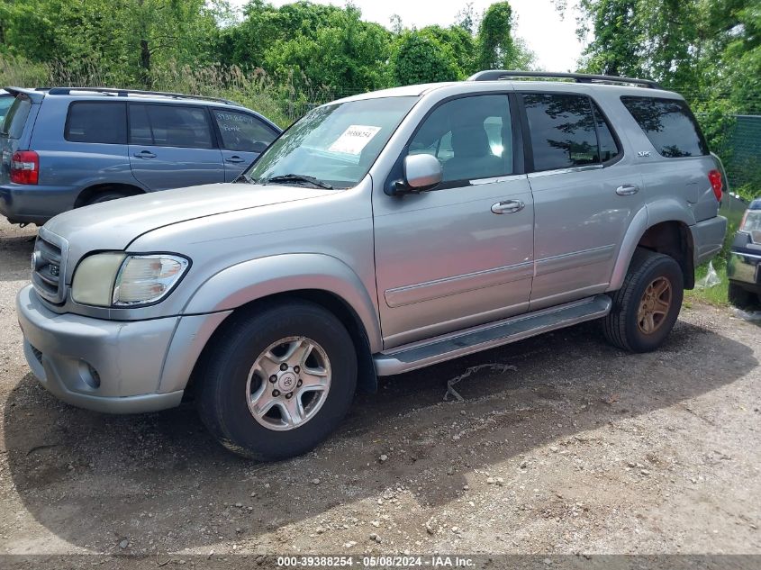 2001 Toyota Sequoia Sr5 V8 VIN: 5TDZT34A81S052185 Lot: 39388254