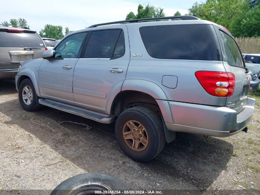 2001 Toyota Sequoia Sr5 V8 VIN: 5TDZT34A81S052185 Lot: 39388254