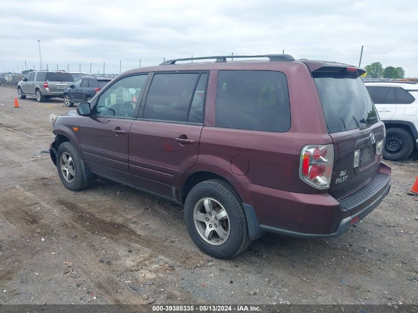 2007 Honda Pilot Ex-L VIN: 5FNYF18527B014162 Lot: 39388335