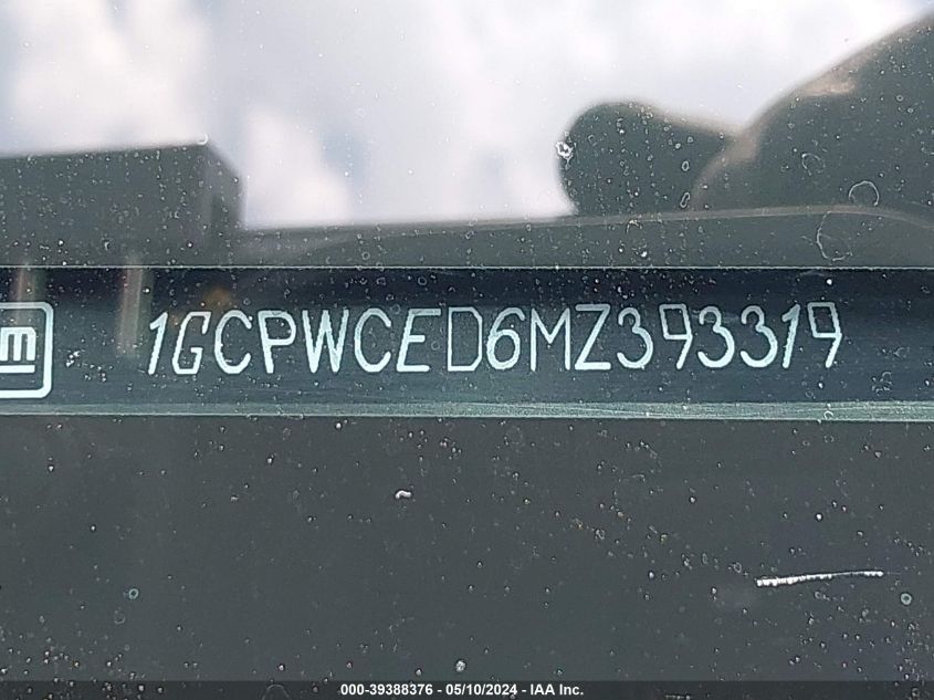 2021 Chevrolet Silverado 1500 2Wd Short Bed Lt VIN: 1GCPWCED6MZ393319 Lot: 39388376
