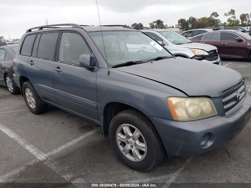 2003 Toyota Highlander V6 VIN: JTEGF21A130101127 Lot: 39388479