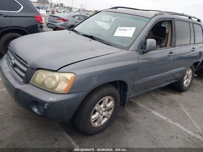 2003 Toyota Highlander V6 VIN: JTEGF21A130101127 Lot: 39388479