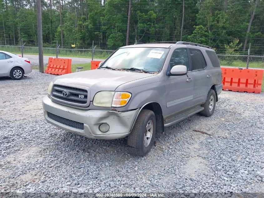 2002 Toyota Sequoia Sr5 V8 VIN: 5TDZT34A32S068618 Lot: 39388580