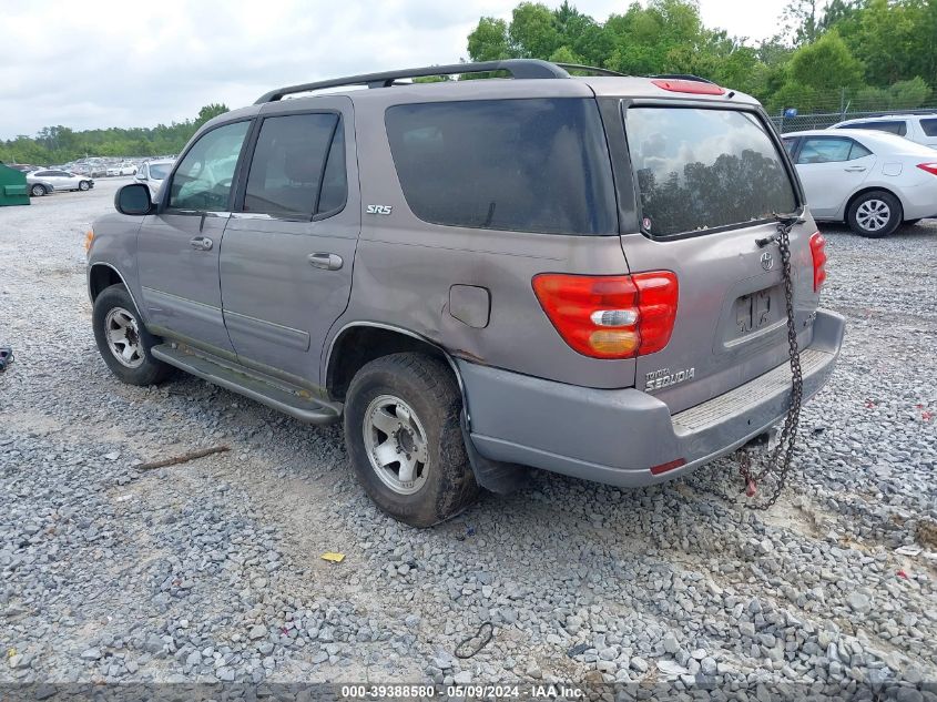 2002 Toyota Sequoia Sr5 V8 VIN: 5TDZT34A32S068618 Lot: 39388580