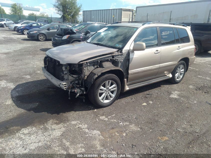 2006 Toyota Highlander Hybrid Limited V6 VIN: JTEDW21A260003800 Lot: 39388595