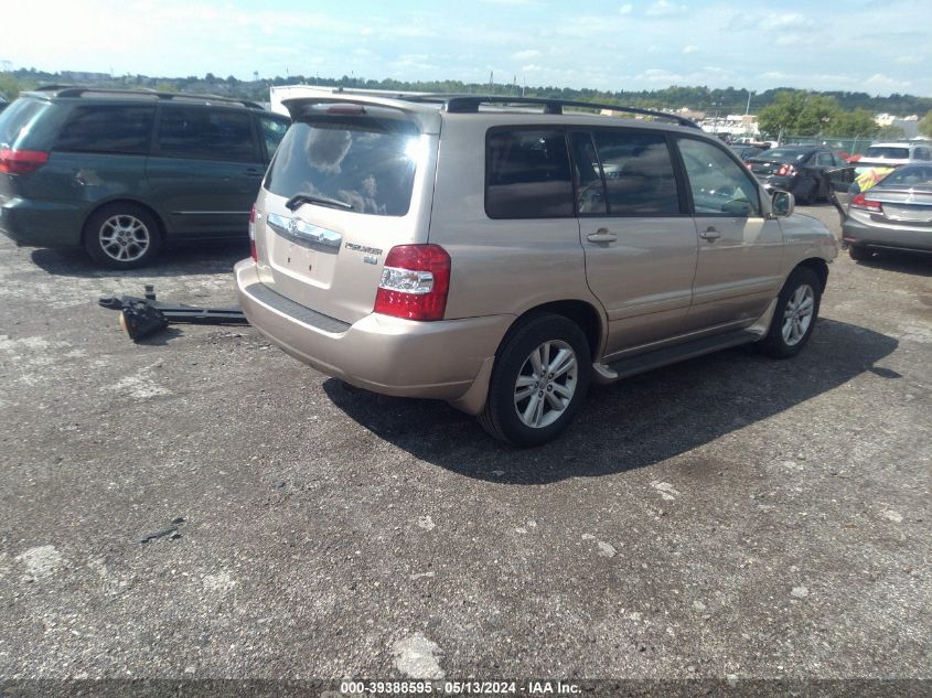 2006 Toyota Highlander Hybrid Limited V6 VIN: JTEDW21A260003800 Lot: 39388595