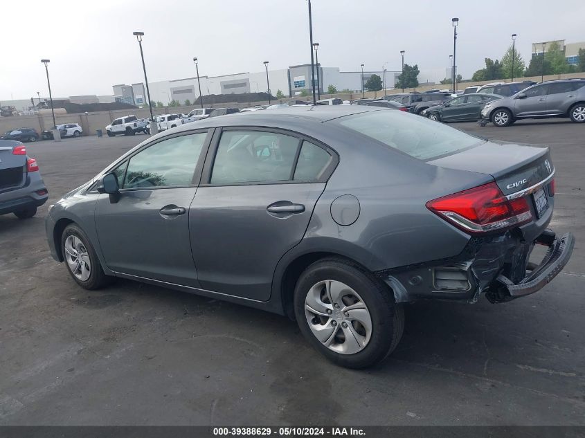 2013 Honda Civic Lx VIN: 19XFB2F50DE256185 Lot: 39388629