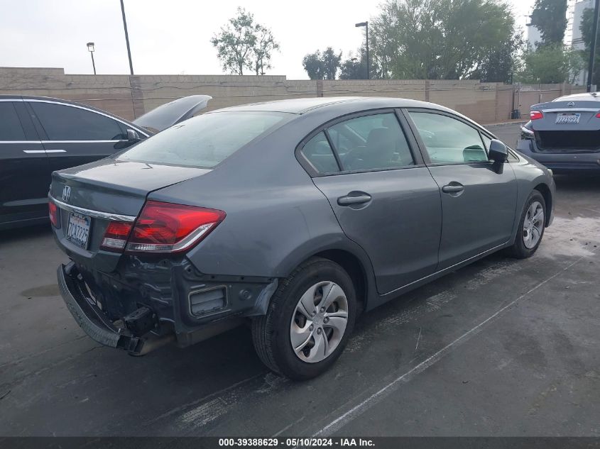 2013 Honda Civic Lx VIN: 19XFB2F50DE256185 Lot: 39388629