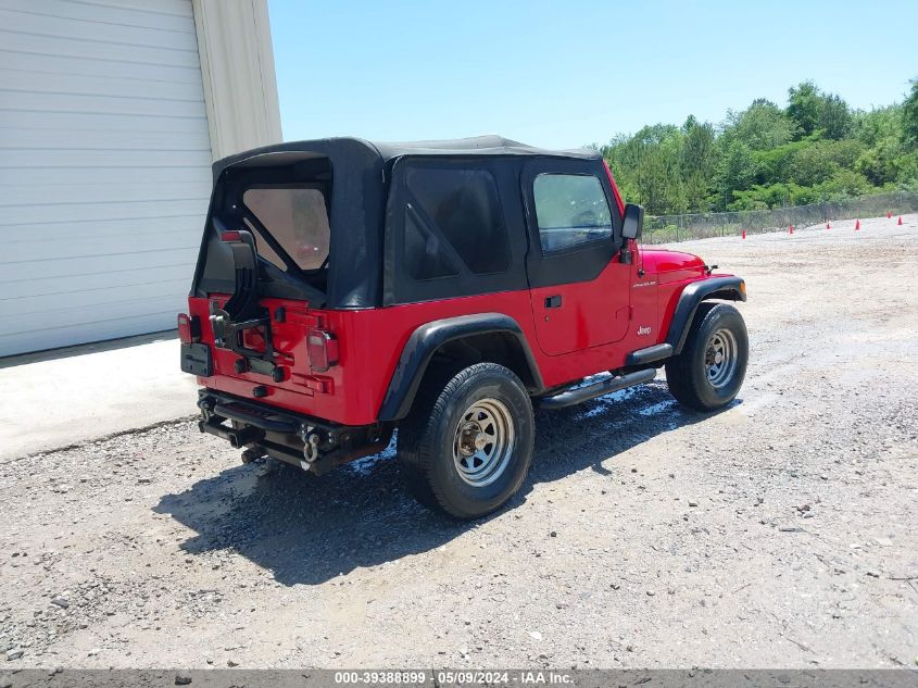 2001 Jeep Wrangler Se VIN: 1J4FA29P41P325675 Lot: 39388899