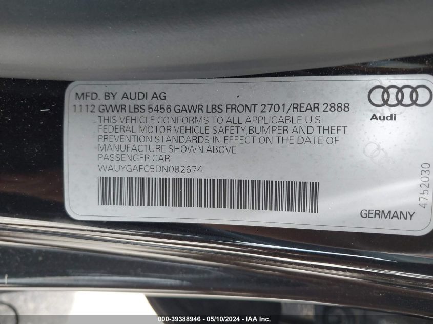 2013 AUDI A7 3.0T PREMIUM - WAUYGAFC5DN082674