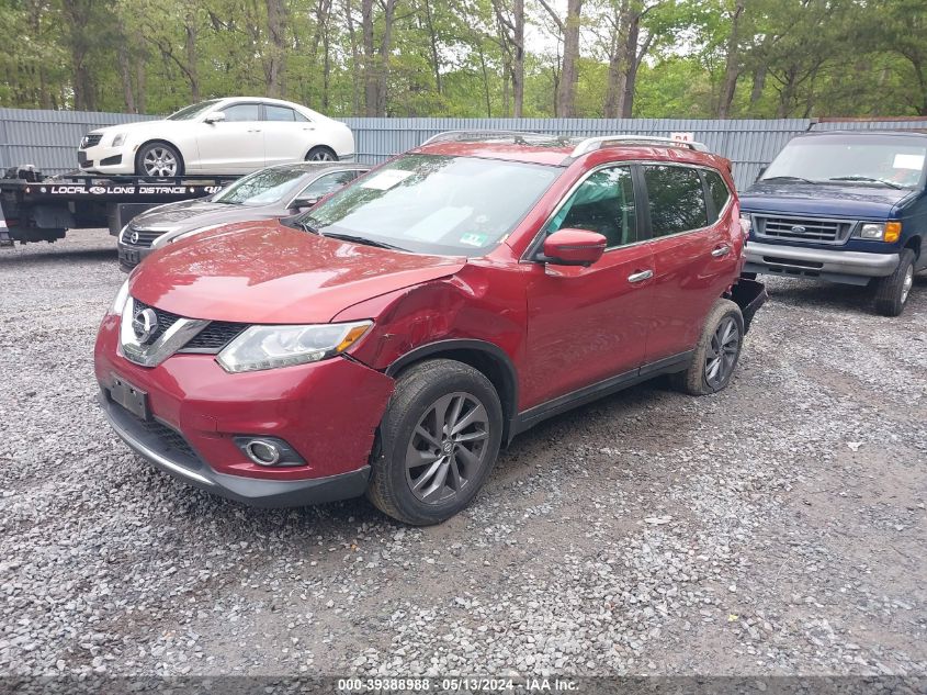 2016 Nissan Rogue Sl VIN: 5N1AT2MV2GC751912 Lot: 39388988