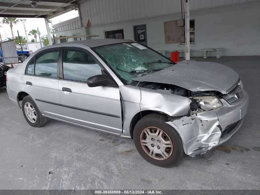 2001 Honda Civic Dx VIN: 2HGES15251H531192 Lot: 39388989