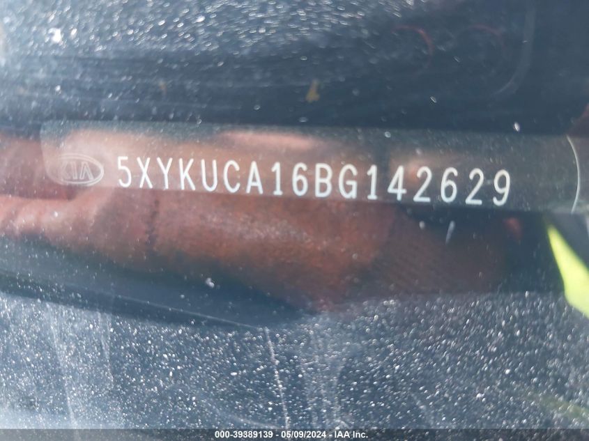 2011 Kia Sorento Ex VIN: 5XYKUCA16BG142629 Lot: 39389139