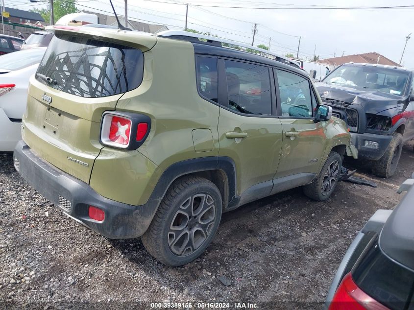 2015 Jeep Renegade Limited VIN: ZACCJBDT3FPC09178 Lot: 39389156