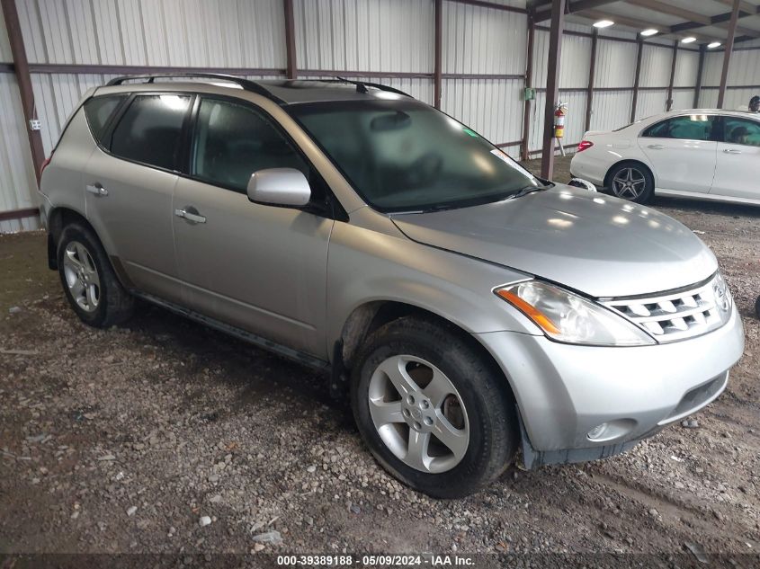 2003 Nissan Murano Sl VIN: JN8AZ08T43W121600 Lot: 39389188