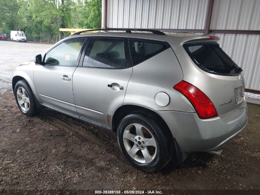 2003 Nissan Murano Sl VIN: JN8AZ08T43W121600 Lot: 39389188