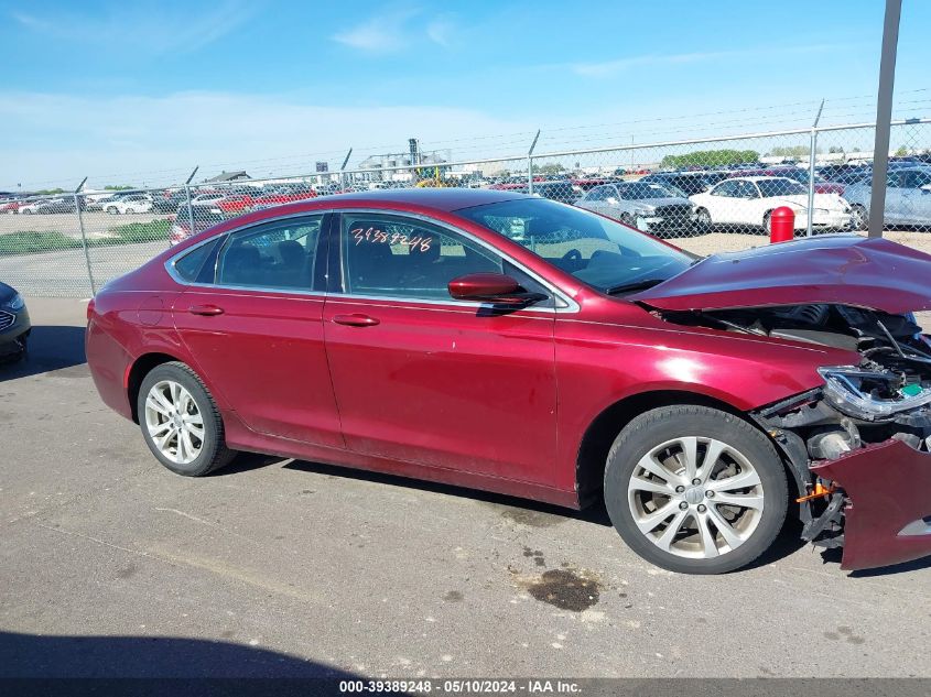 2015 Chrysler 200 Limited VIN: 1C3CCCAB5FN599225 Lot: 39389248