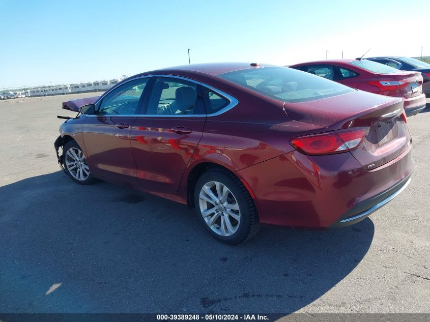 2015 Chrysler 200 Limited VIN: 1C3CCCAB5FN599225 Lot: 39389248