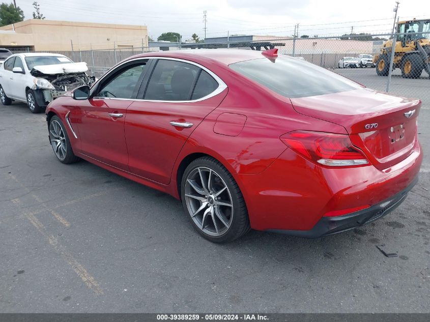 2021 Genesis G70 2.0T Rwd VIN: KMTG44LA5MU067109 Lot: 39389259