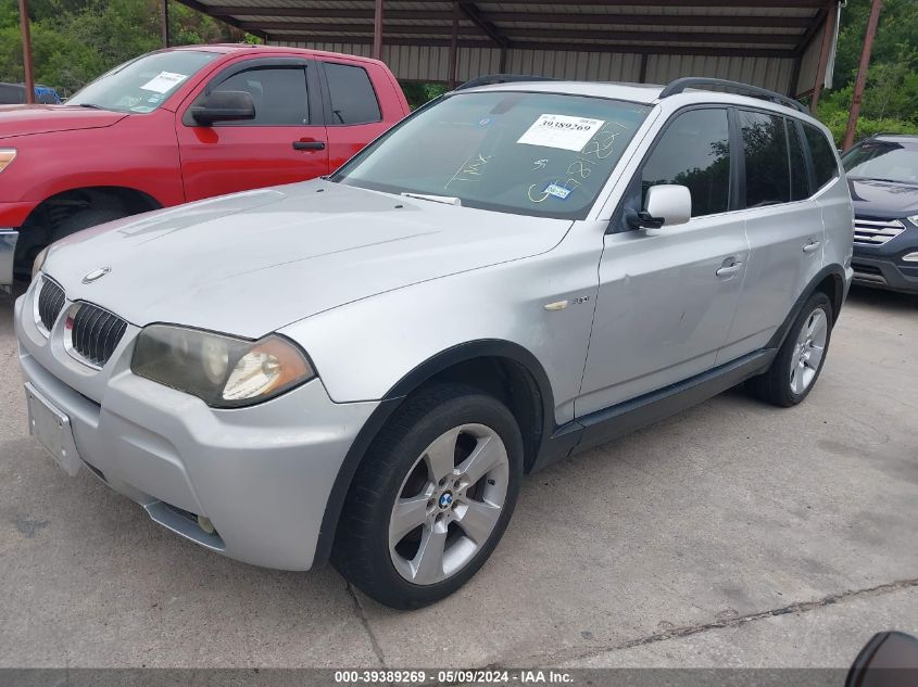 2006 BMW X3 3.0I VIN: WBXPA934X6WG81827 Lot: 39389269