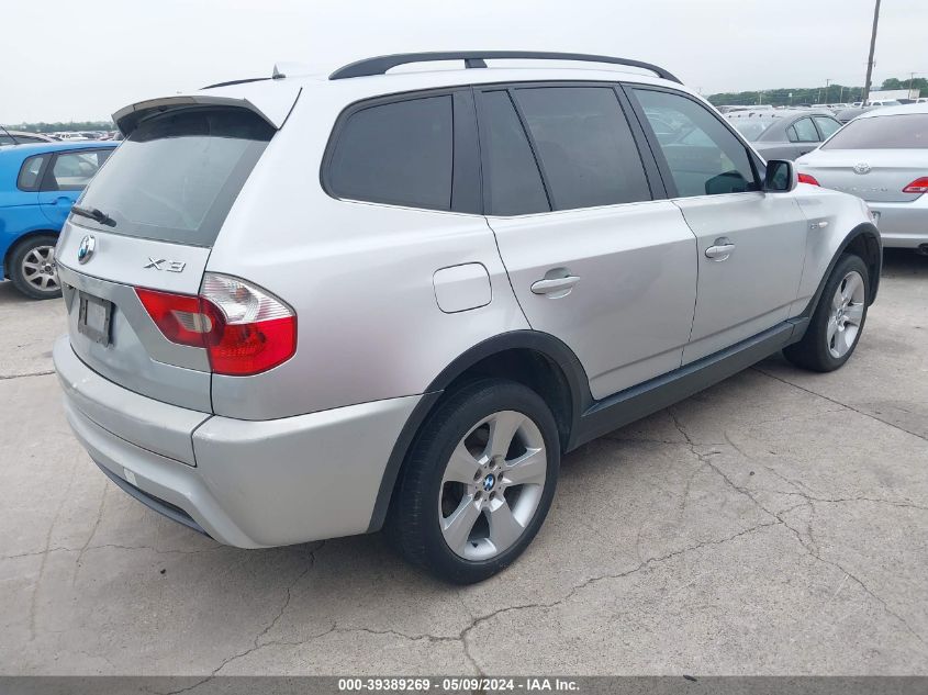 2006 BMW X3 3.0I VIN: WBXPA934X6WG81827 Lot: 39389269