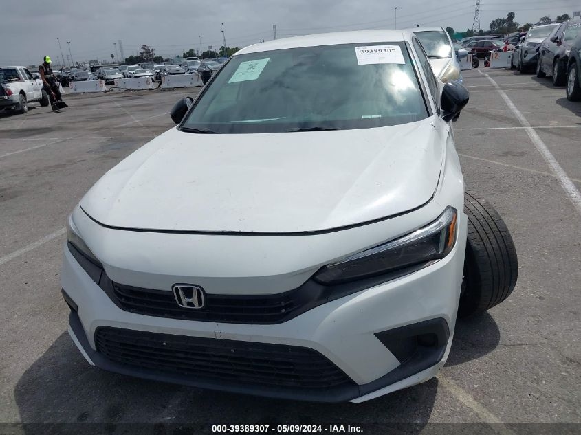 2022 Honda Civic Sport VIN: 2HGFE2F50NH533500 Lot: 39389307