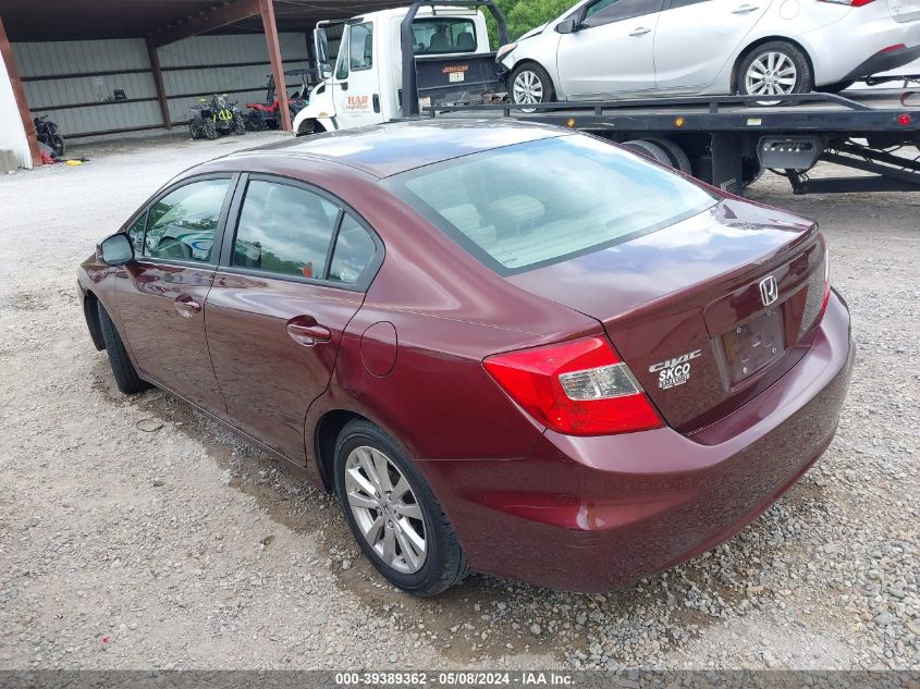 2012 Honda Civic Ex VIN: 19XFB2F82CE370861 Lot: 39389362