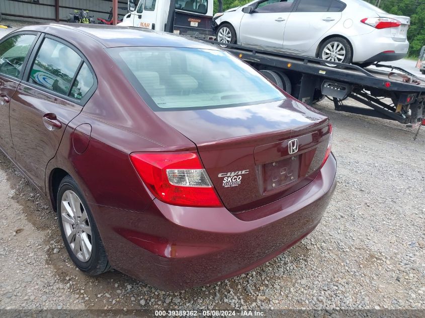 2012 Honda Civic Ex VIN: 19XFB2F82CE370861 Lot: 39389362