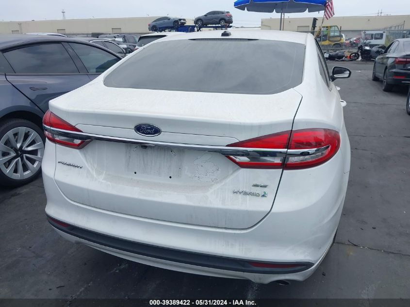 2018 Ford Fusion Hybrid Se VIN: 3FA6P0LU4JR177758 Lot: 39389422