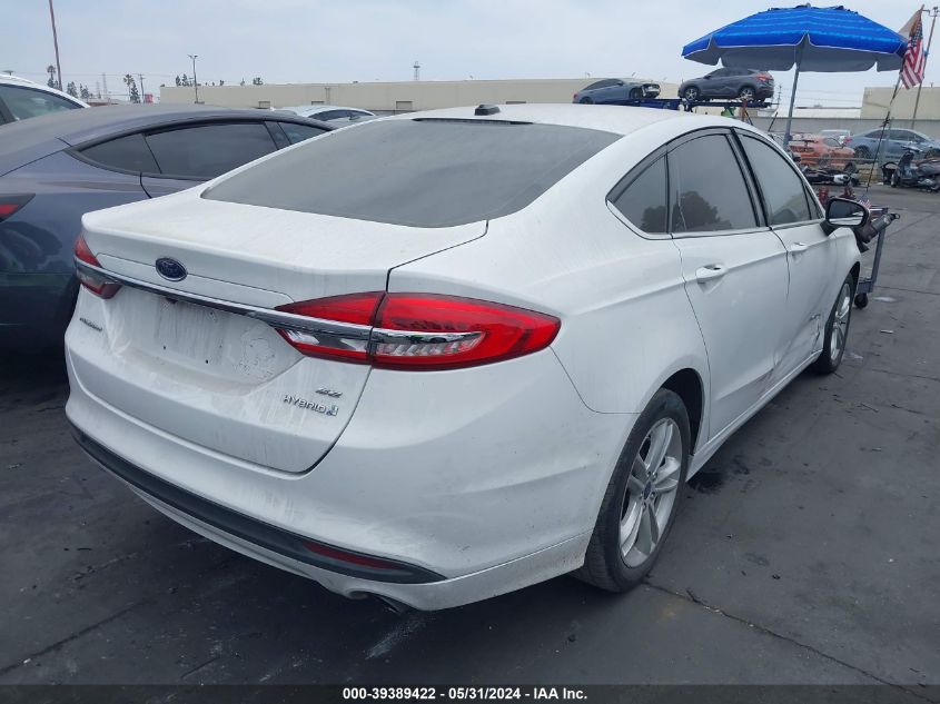 2018 Ford Fusion Hybrid Se VIN: 3FA6P0LU4JR177758 Lot: 39389422