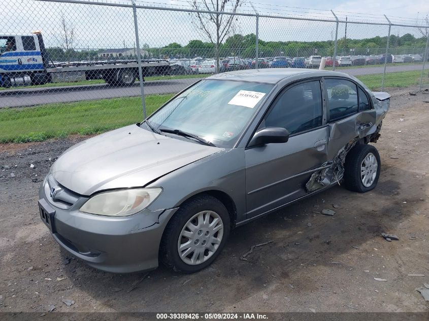 2004 Honda Civic Lx VIN: 2HGES16514H596201 Lot: 39389426