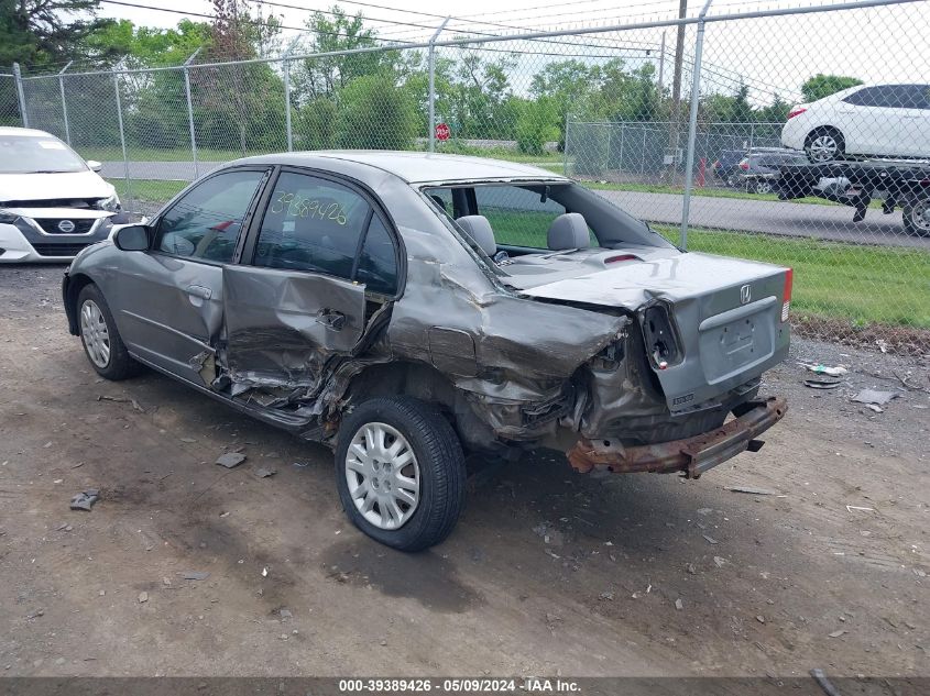 2004 Honda Civic Lx VIN: 2HGES16514H596201 Lot: 39389426